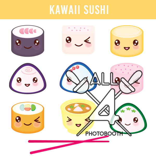digital props, kawaii sushi, kawaii