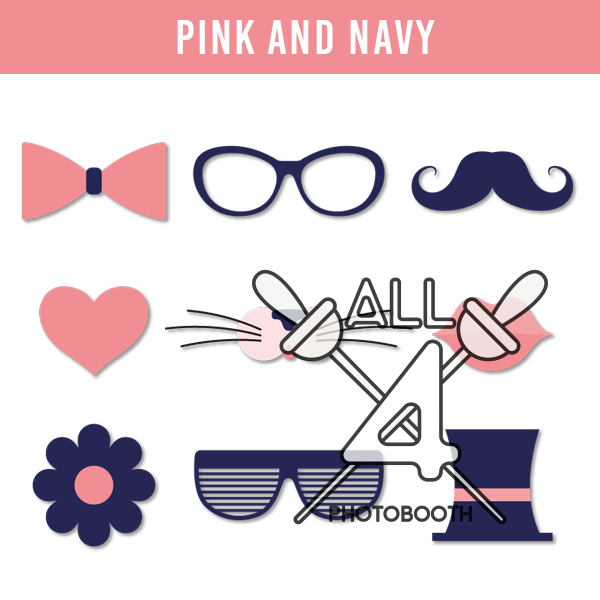 digital props, pink and navy, pink, navy