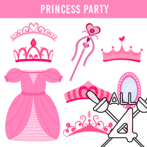 digital props, princess party, princess