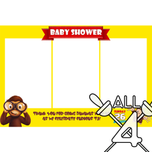 template, photo booth, baby shower, monkey