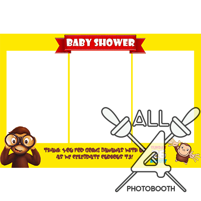 template, photo booth, baby shower, monkey
