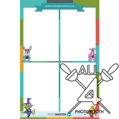 template, photo booth, bunny, fish