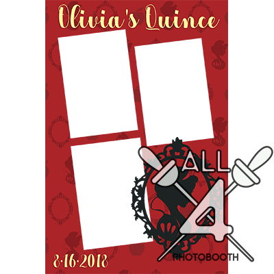 template, photo booth, quince, red