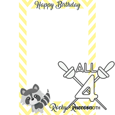 template, photo booth, raccoon, happy birthday, birthday